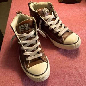 Brown leather high top Converse All Star Men’s size 7.5 Women’s size 9
